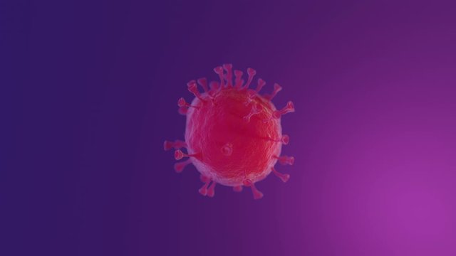 single cell coronavirus disease COVID-19 CGI 3D depth of field loopable animation 4k in chroma key, matte and composite