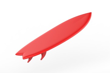Blank surfboard for mock up and design, 3d render illustration.