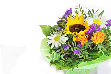 Floral background with beautiful bouquet. Element for congratulations	