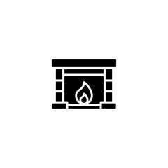 Fireplace icon vector. Christmas fireplace symbol. Trendy Flat style for graphic design, Web site, UI. EPS10. - Vector illustration