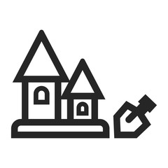 Outline Icon - Sand castle