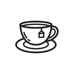 tea icon in trendy flat design