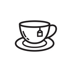 tea icon in trendy flat design