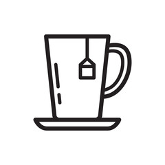 tea icon in trendy flat design
