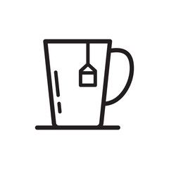 tea icon in trendy flat design