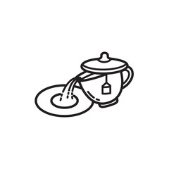 tea icon in trendy flat design