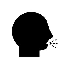 avatar head with cough symbol silhouette style icon vector design