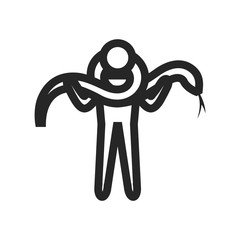 Outline Icon - Man holding snake