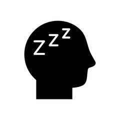 avatar head with fatigue symbol silhouette style icon vector design