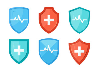 Immune system icon in flat style, vector