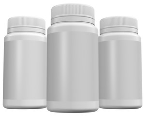 Realistic 3D Bottle Mock Up Template on White Background.3D Rendering,3D Illustration