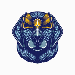 dog with gold mask