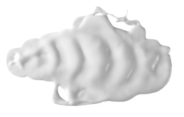 Cream soft isolated on white background, top view