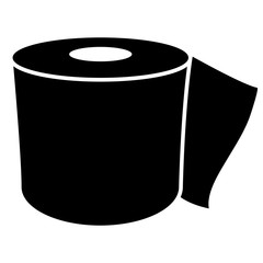 roll of toilet paper in black and white