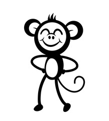 Fototapeta premium Creative design of funny monkey draw