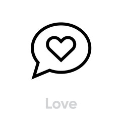 Love message social icon. Editable line vector.