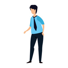young man avatar character icon vector illustration design