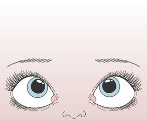 Design of curious eyes looking