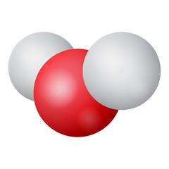 water molecule using molecular model