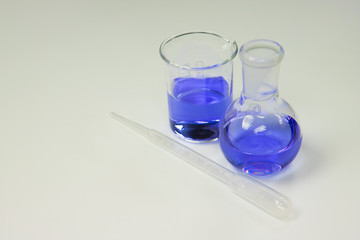 Analysis of blue chemicals in a chemistry lab