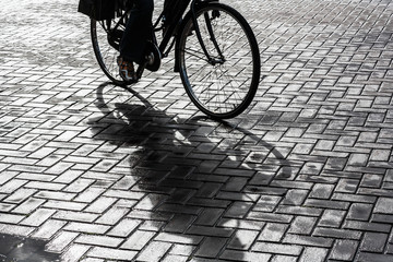 Bike on a street in Amsterdam, Netherlands