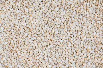 Close-up sesame texture. Natural food background. 