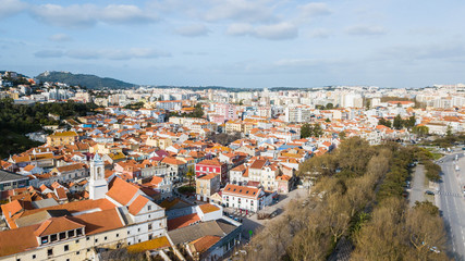 Fototapeta na wymiar Aerial view of the city of Setúbal, Portugal