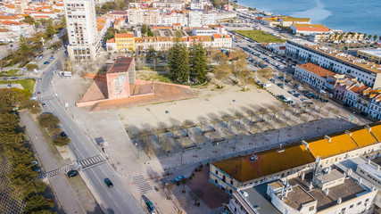 Aerial view of the city of Setúbal, Portugal