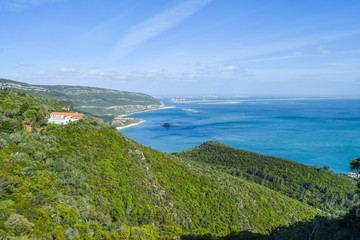Serra da Arrábida, in Setúbal, Portugal - View of beautiful mountains and the sea