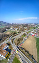 Fototapeta na wymiar Autobahn - Dreh und Angelpunkt Muri bei Bern