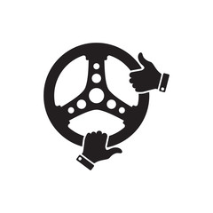 wheel icon in trendy flat design