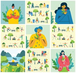 Fototapeta premium Vector illustration ECO backgrounds of Concept of green, Zero waste, eco energy and quote Save the planet