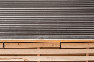 Closeup of brown anti-theft shutters
