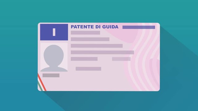 Presentare la patente di guida italiana rosa (design piatto)