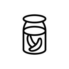 cucumber in jar icon vector. cucumber in jar sign. isolated contour symbol illustration