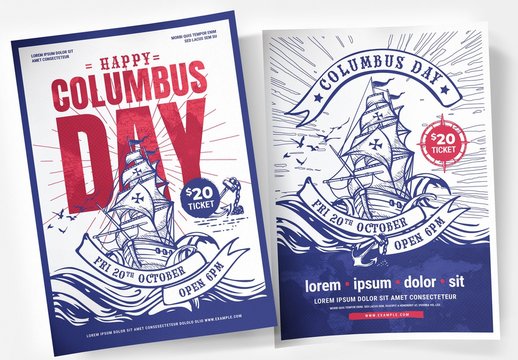 Columbus Day Poster Layouts