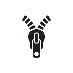 zipper icon in trendy flat design