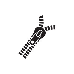 zipper icon in trendy flat design