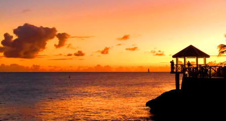 Sunset from Maho Beach on the Caribbean Island of Sint Maarten