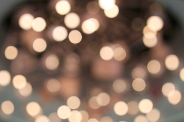 White and Blue Light Orbs Blurred Bokeh Abstract Background - Powered by Adobe