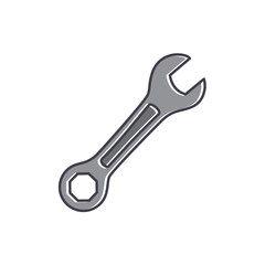 wrench vector icon in trendy flat style