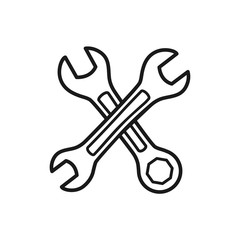wrench vector icon in trendy flat style
