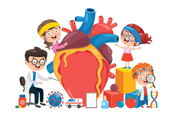 Cartoon Concept Of Human Organs