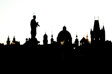 Fototapeta premium silhouettes of the city at dawn