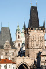 The Malá Strana Bridge Tower. View of the old tower of Prague