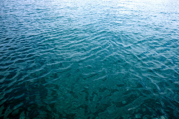 Rippled water surface with reflections.