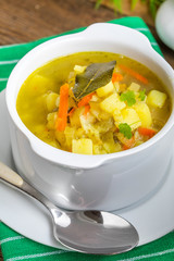 Cucumber soup with vegetables.