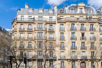 Fototapeta na wymiar Paris, typical buildings in Montmartre, beautiful facades