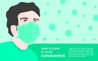 illustration of people wearing masks to avoid coronavirus