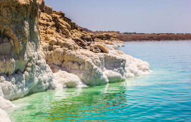 Fototapeta na wymiar Dead Sea Jordan the lowest place on Earth 